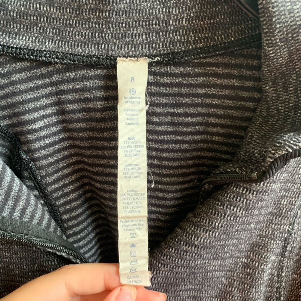 Lululemon black and white Always Alert 1/2 zip